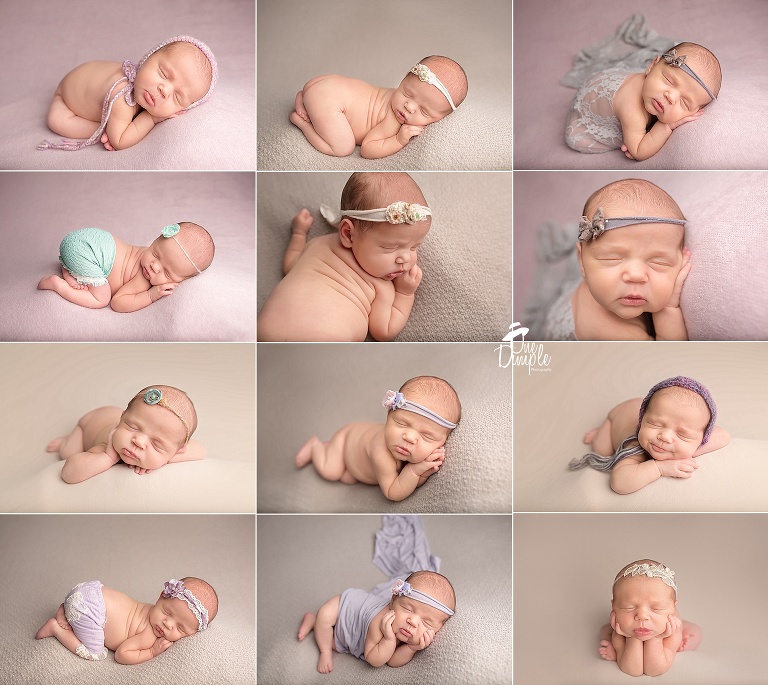 Collection of posed newborn images