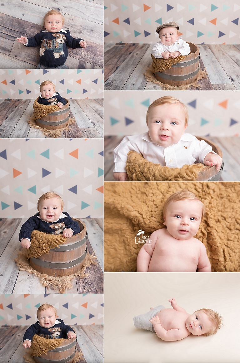 DFW 3 month studio session with smiling 3 month old
