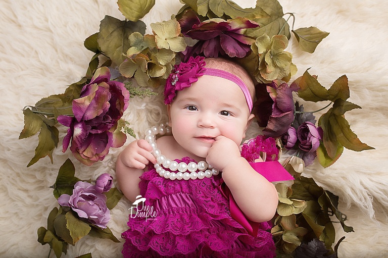 Trophy Club 6 month milestone session with flowers