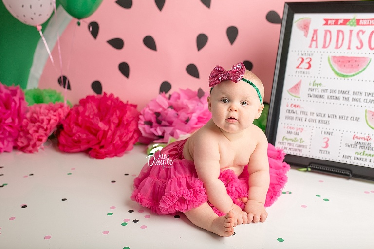 One Dimple Photography Fort Worth Cake Smash Photographer Watermelon Cake Smash Theme 