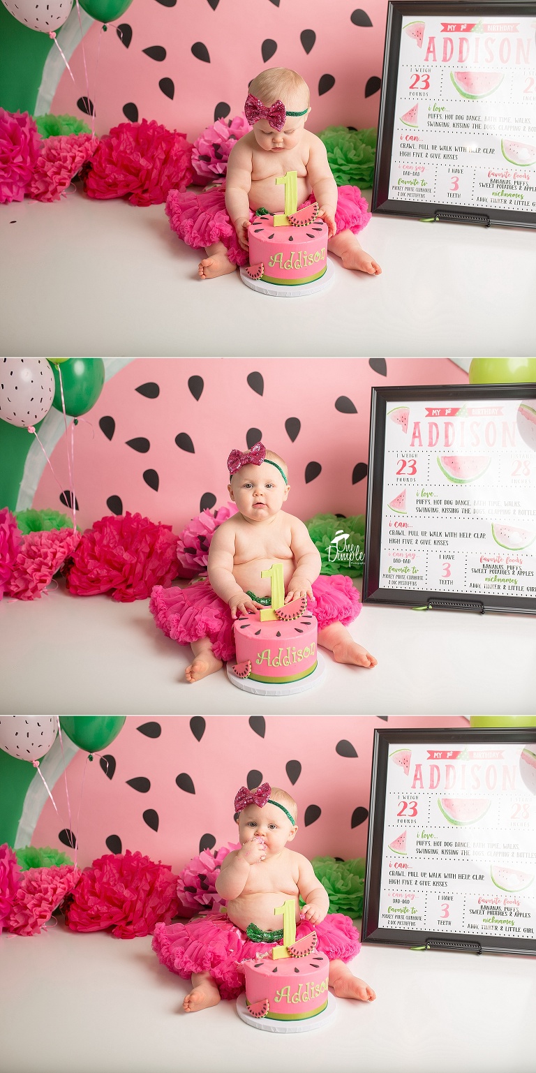 One Dimple Photography Fort Worth Cake Smash Photographer Watermelon Cake Smash Theme 