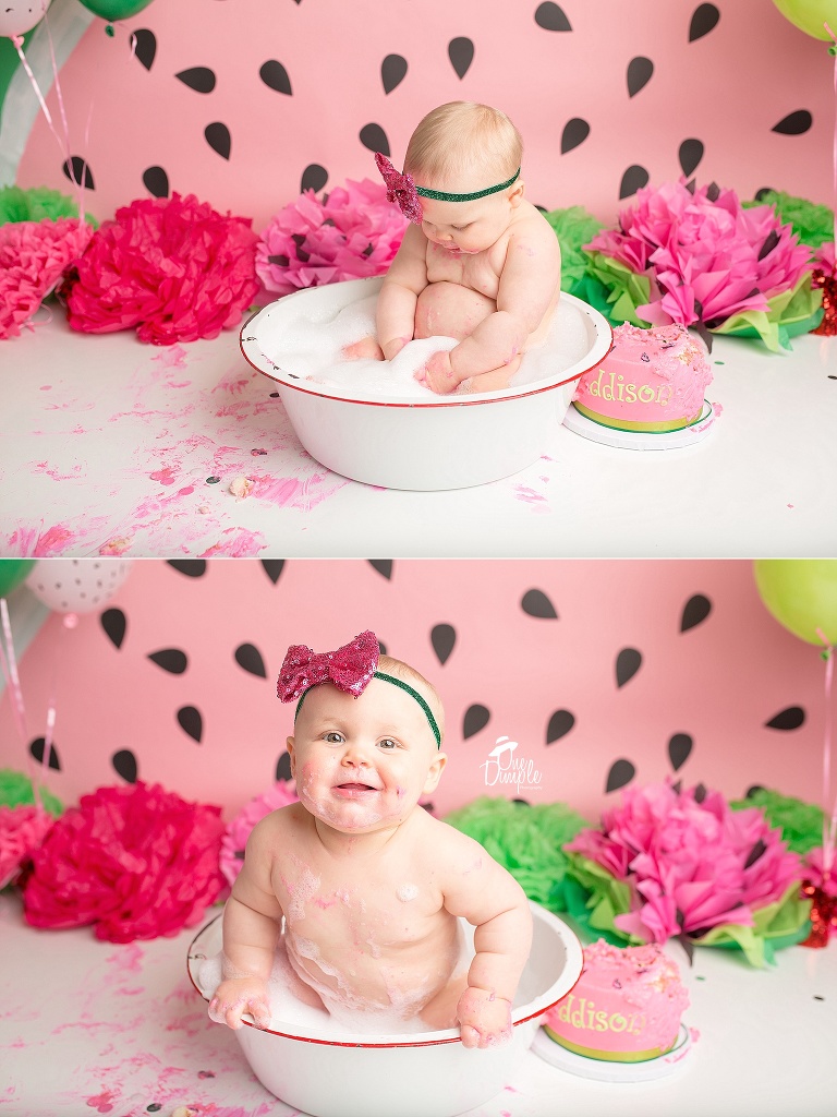 One Dimple Photography Fort Worth Cake Smash Photographer Watermelon Cake Smash Theme 