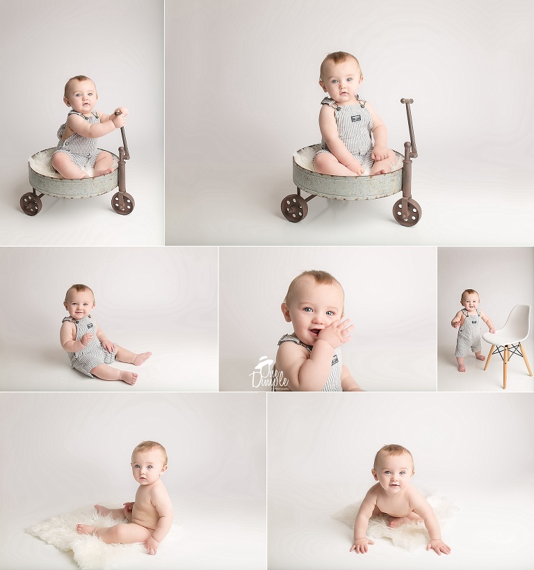 One Dimple Photography is a Dallas Fort Worth newborn and baby photographer. 7 month in studio milestone session 